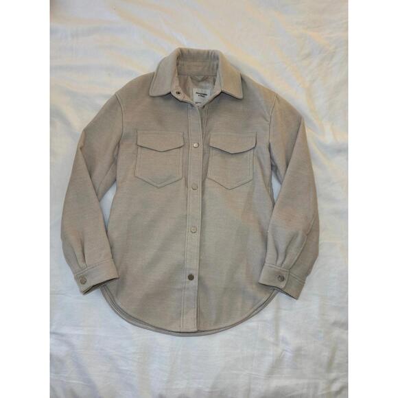 Abercrombie Shirt Jacket Button Down Small Cream - Picture 2 of 4